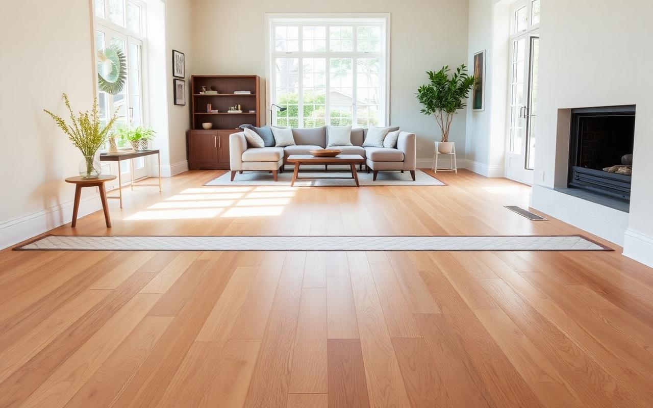 Wide-plank oak flooring installation